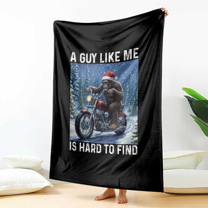 Funny Bigfoot Motorcycle Christmas Throw Blanket A Guy Like Me Is Hard To Forest Find TS14 Print Your Wear