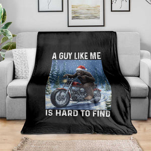 Funny Bigfoot Motorcycle Christmas Throw Blanket A Guy Like Me Is Hard To Forest Find TS14 Print Your Wear