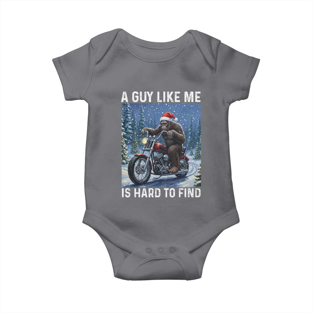 Funny Bigfoot Motorcycle Christmas Baby Onesie A Guy Like Me Is Hard To Forest Find TS14 Charcoal Print Your Wear