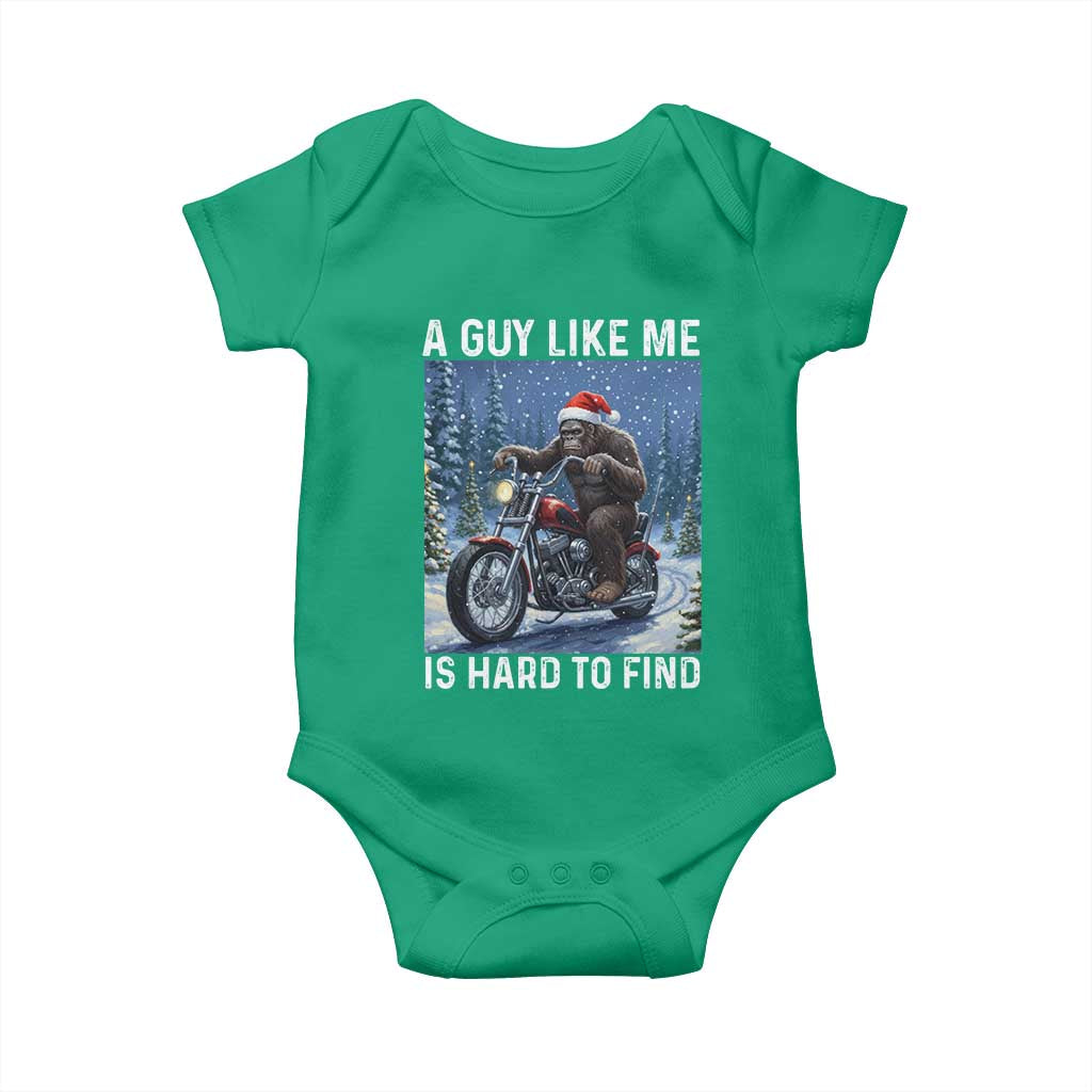 Funny Bigfoot Motorcycle Christmas Baby Onesie A Guy Like Me Is Hard To Forest Find TS14 Irish Green Print Your Wear