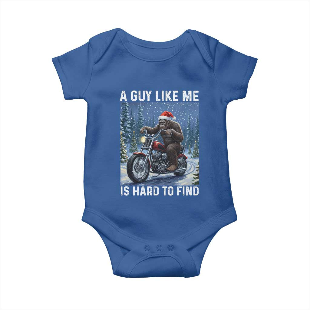 Funny Bigfoot Motorcycle Christmas Baby Onesie A Guy Like Me Is Hard To Forest Find TS14 Royal Blue Print Your Wear