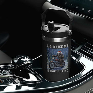 Funny Bigfoot Motorcycle Christmas Flip Straw Tumbler A Guy Like Me Is Hard To Forest Find TS14 Print Your Wear