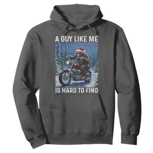 Funny Bigfoot Motorcycle Christmas Hoodie A Guy Like Me Is Hard To Forest Find TS14 Dark Heather Print Your Wear
