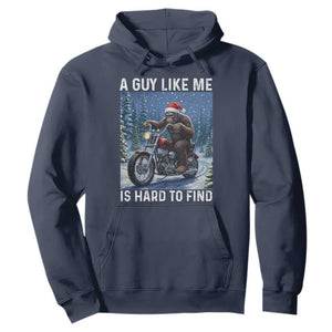 Funny Bigfoot Motorcycle Christmas Hoodie A Guy Like Me Is Hard To Forest Find TS14 Navy Print Your Wear