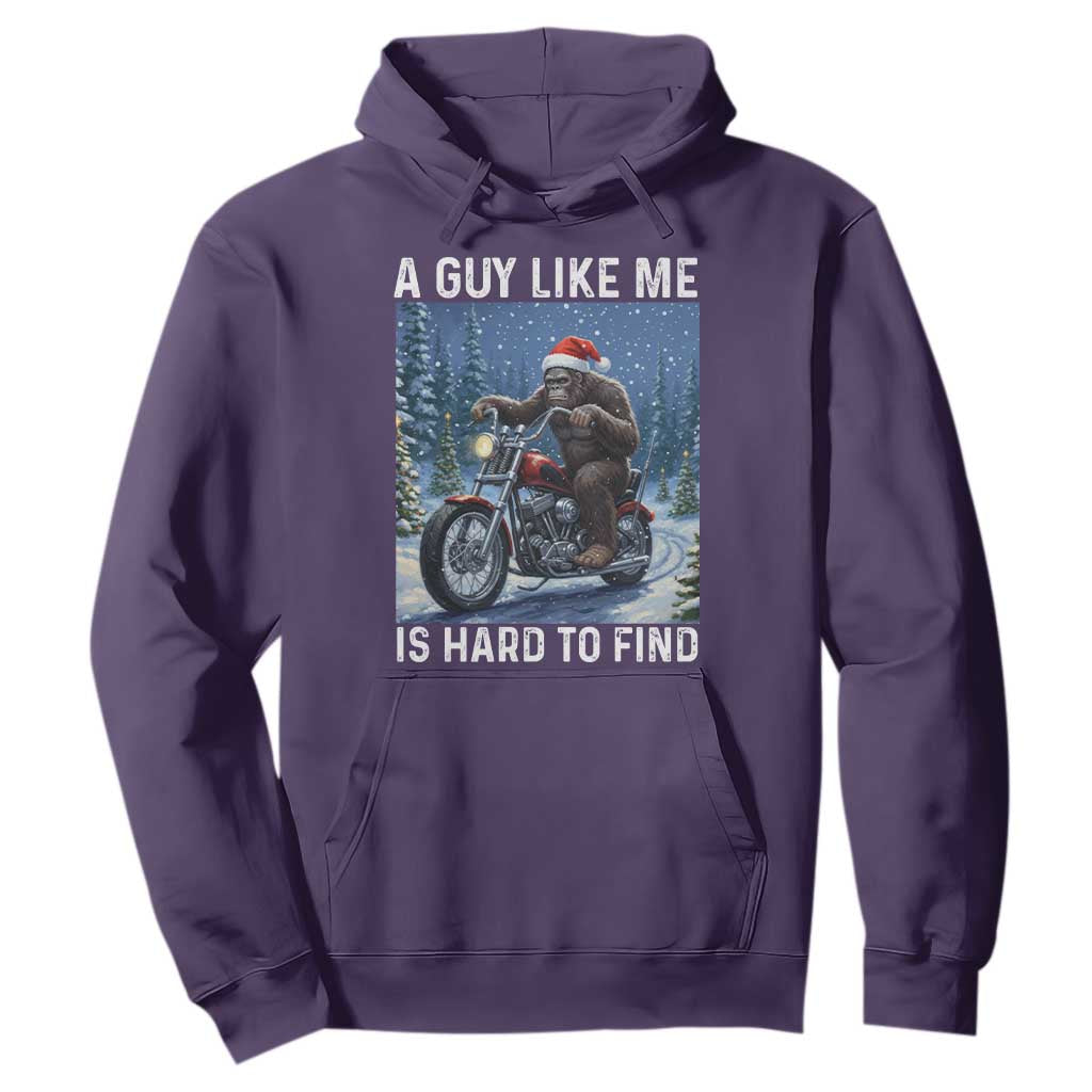 Funny Bigfoot Motorcycle Christmas Hoodie A Guy Like Me Is Hard To Forest Find TS14 Purple Print Your Wear