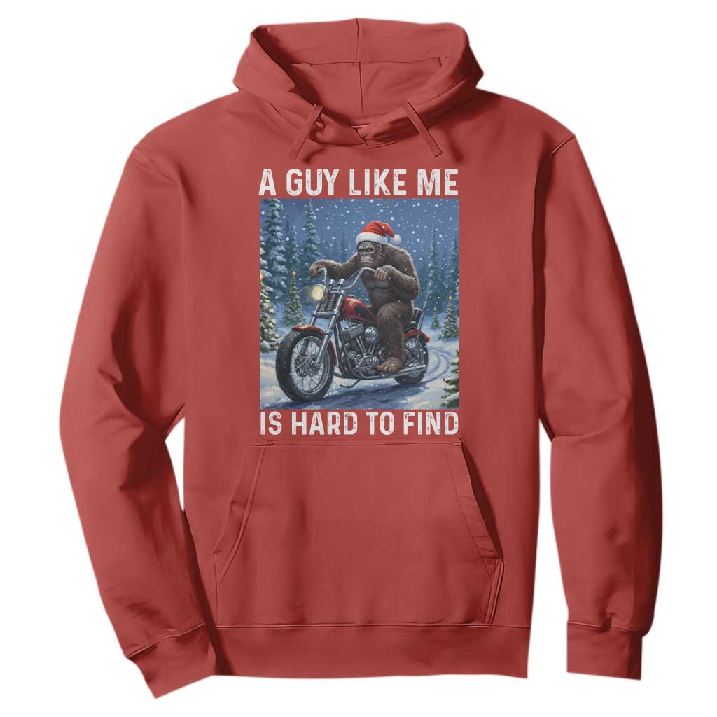 Funny Bigfoot Motorcycle Christmas Hoodie A Guy Like Me Is Hard To Forest Find TS14 Red Print Your Wear