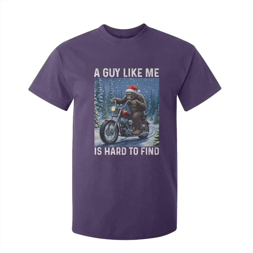 Funny Bigfoot Motorcycle Christmas T Shirt For Kid A Guy Like Me Is Hard To Forest Find TS14 Purple Print Your Wear