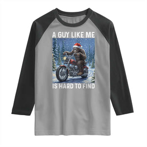 Funny Bigfoot Motorcycle Christmas Raglan Shirt A Guy Like Me Is Hard To Forest Find TS14 Sport Gray Black Print Your Wear
