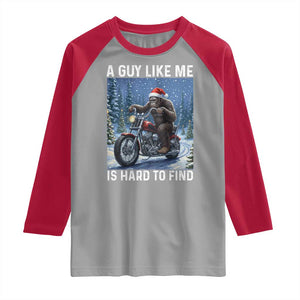 Funny Bigfoot Motorcycle Christmas Raglan Shirt A Guy Like Me Is Hard To Forest Find TS14 Sport Gray Red Print Your Wear