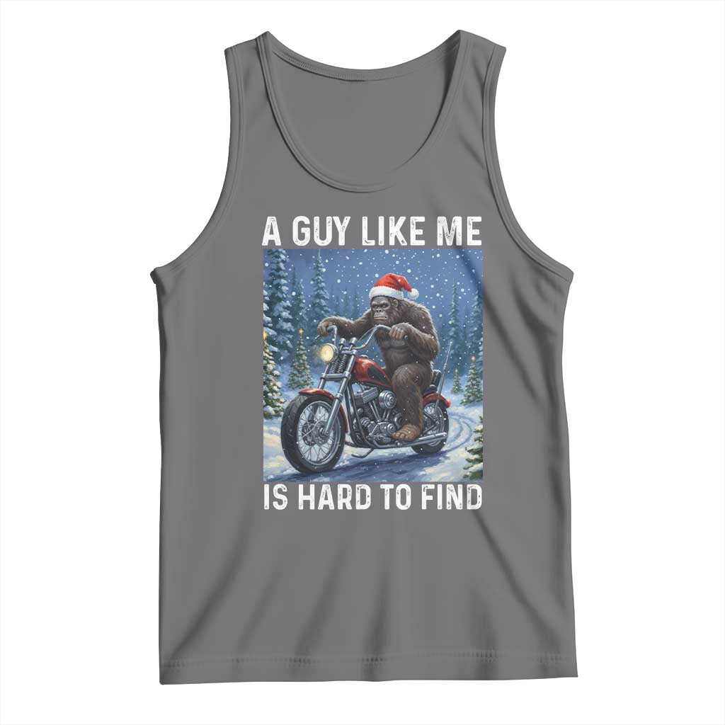 Funny Bigfoot Motorcycle Christmas Tank Top A Guy Like Me Is Hard To Forest Find TS14 Black Heather Print Your Wear