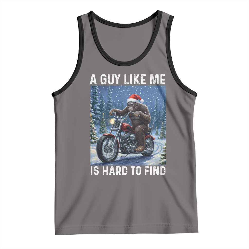 Funny Bigfoot Motorcycle Christmas Tank Top A Guy Like Me Is Hard To Forest Find TS14 Deep Heather Black Print Your Wear