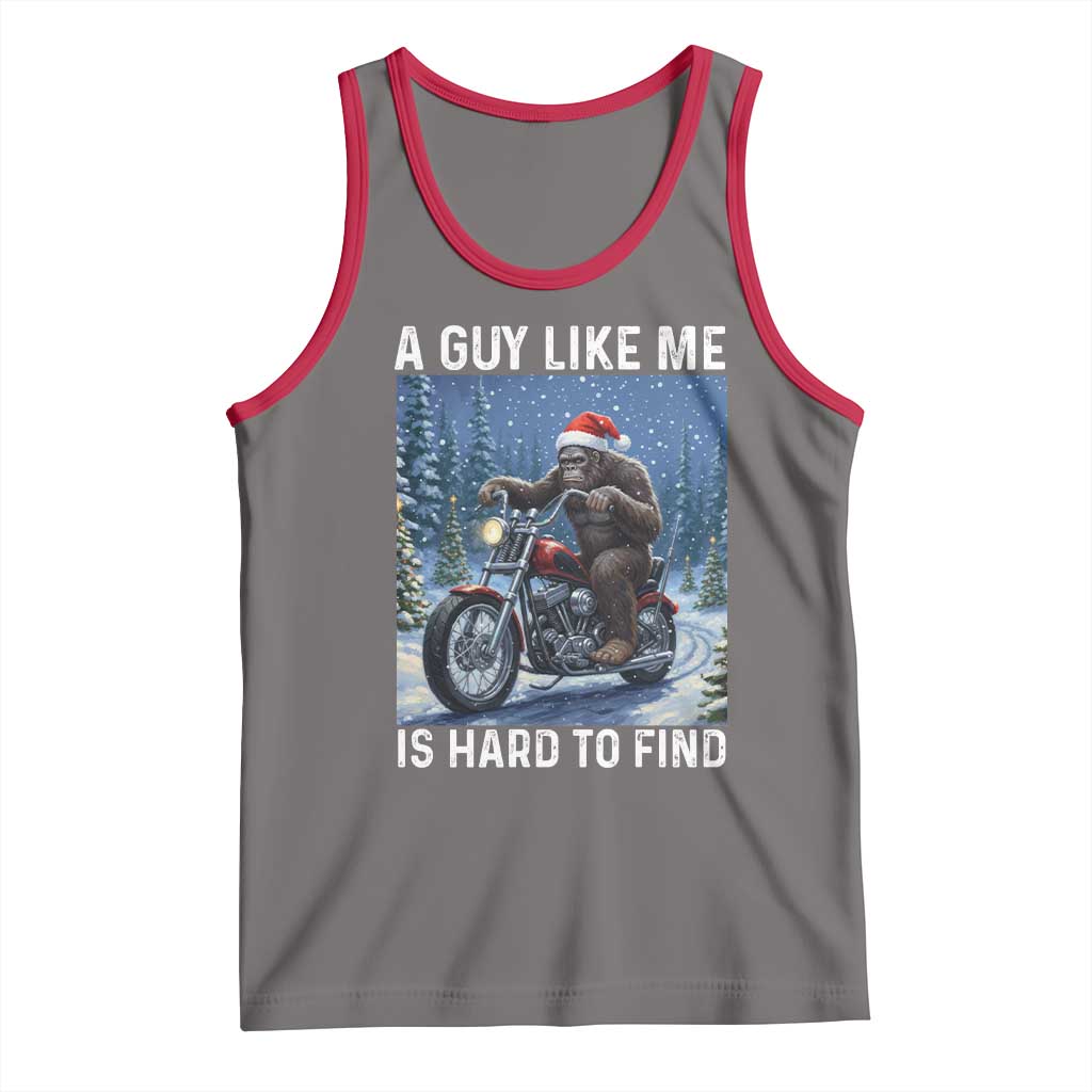 Funny Bigfoot Motorcycle Christmas Tank Top A Guy Like Me Is Hard To Forest Find TS14 Deep Heather Red Print Your Wear