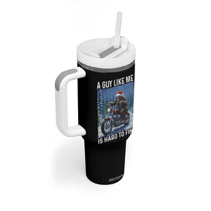 Funny Bigfoot Motorcycle Christmas Tumbler With Handle A Guy Like Me Is Hard To Forest Find TS14 Print Your Wear