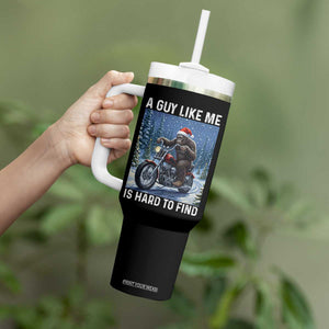 Funny Bigfoot Motorcycle Christmas Tumbler With Handle A Guy Like Me Is Hard To Forest Find TS14 Print Your Wear