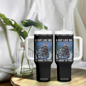 Funny Bigfoot Motorcycle Christmas Tumbler With Handle A Guy Like Me Is Hard To Forest Find TS14 Print Your Wear