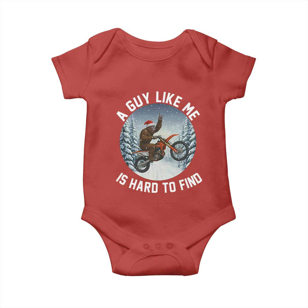 Funny Bigfoot Motorcycle Christmas Baby Onesie Sasquatch Rock On Hand Xmas TS14 Red Print Your Wear