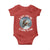 Funny Bigfoot Motorcycle Christmas Baby Onesie Sasquatch Rock On Hand Xmas TS14 Red Print Your Wear