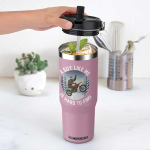 Funny Bigfoot Motorcycle Christmas Flip Straw Tumbler Sasquatch Rock On Hand Xmas TS14 One Size: 30 oz Light Pink Print Your Wear