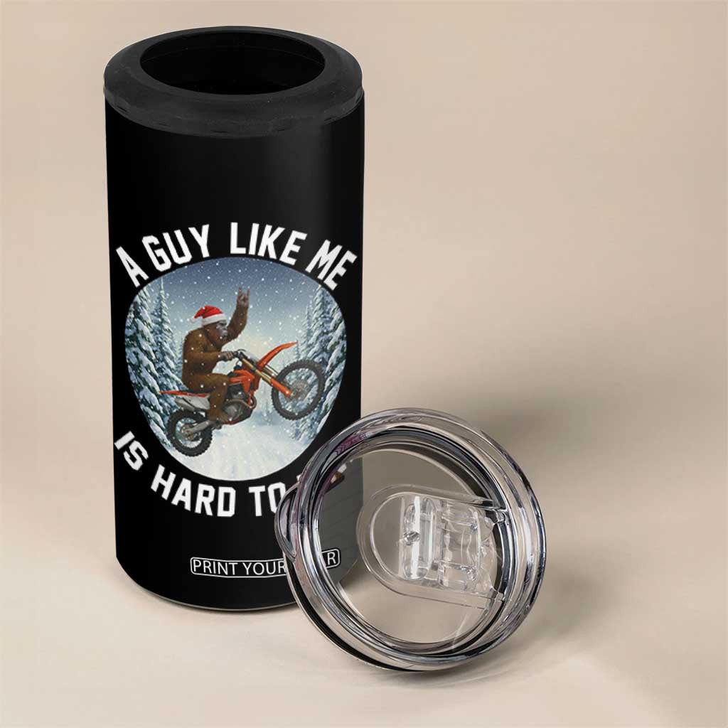 Funny Bigfoot Motorcycle Christmas 4 in 1 Can Cooler Tumbler Sasquatch Rock On Hand Xmas TS14 Print Your Wear