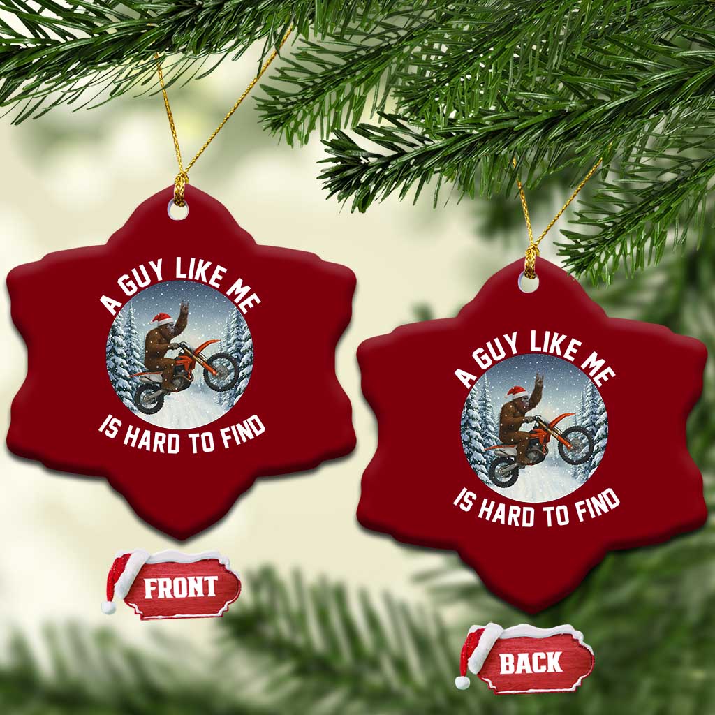 Funny Bigfoot Motorcycle Xmas Ceramic Ornament Sasquatch Rock On Hand Xmas TS14 Print Your Wear