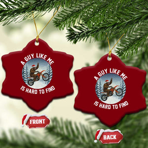 Funny Bigfoot Motorcycle Xmas Ceramic Ornament Sasquatch Rock On Hand Xmas TS14 Print Your Wear