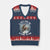 Funny Bigfoot Motorcycle Xmas V-Neck Knit Sweater Vest Sasquatch Rock On Hand Xmas TS14 Navy Red Print Your Wear
