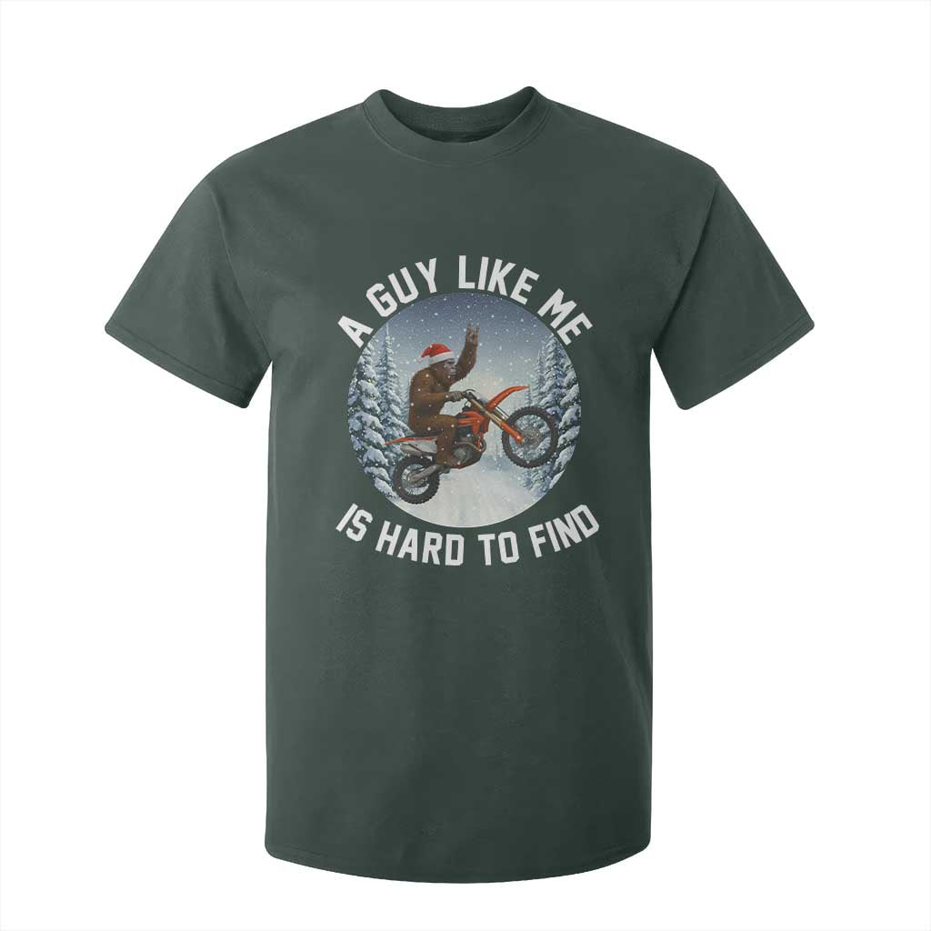 Funny Bigfoot Motorcycle Christmas T Shirt For Kid Sasquatch Rock On Hand Xmas TS14 Dark Forest Green Print Your Wear