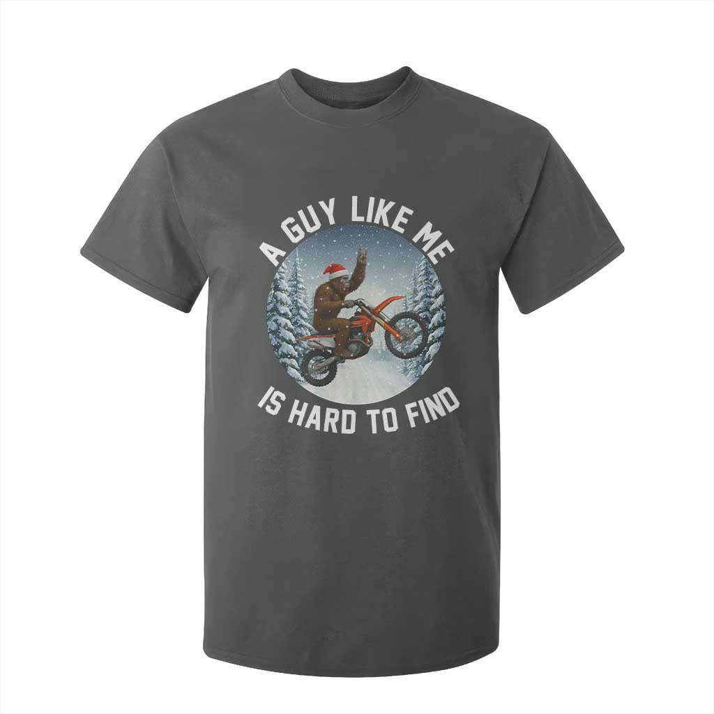 Funny Bigfoot Motorcycle Christmas T Shirt For Kid Sasquatch Rock On Hand Xmas TS14 Dark Heather Print Your Wear