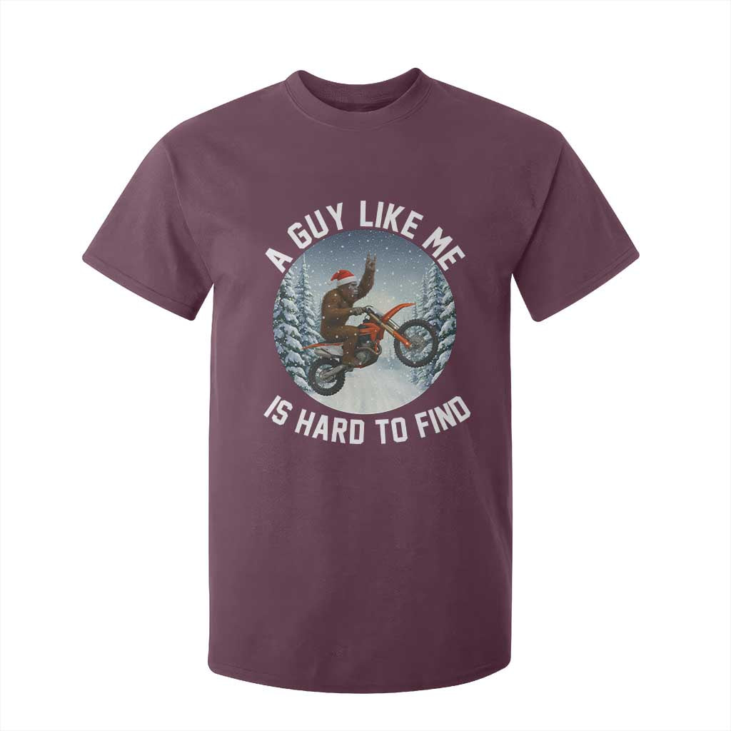 Funny Bigfoot Motorcycle Christmas T Shirt For Kid Sasquatch Rock On Hand Xmas TS14 Maroon Print Your Wear