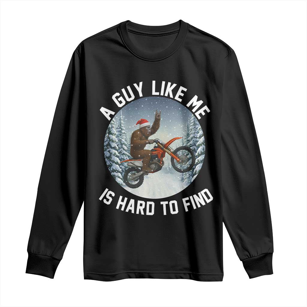 Funny Bigfoot Motorcycle Christmas Long Sleeve Shirt Sasquatch Rock On Hand Xmas TS14 Black Print Your Wear