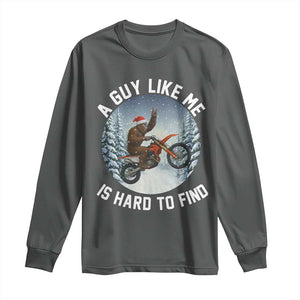 Funny Bigfoot Motorcycle Christmas Long Sleeve Shirt Sasquatch Rock On Hand Xmas TS14 Dark Heather Print Your Wear