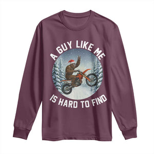 Funny Bigfoot Motorcycle Christmas Long Sleeve Shirt Sasquatch Rock On Hand Xmas TS14 Maroon Print Your Wear
