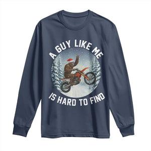 Funny Bigfoot Motorcycle Christmas Long Sleeve Shirt Sasquatch Rock On Hand Xmas TS14 Navy Print Your Wear