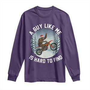 Funny Bigfoot Motorcycle Christmas Long Sleeve Shirt Sasquatch Rock On Hand Xmas TS14 Purple Print Your Wear