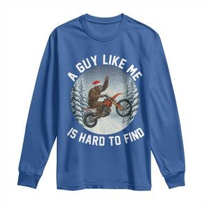 Funny Bigfoot Motorcycle Christmas Long Sleeve Shirt Sasquatch Rock On Hand Xmas TS14 Royal Blue Print Your Wear