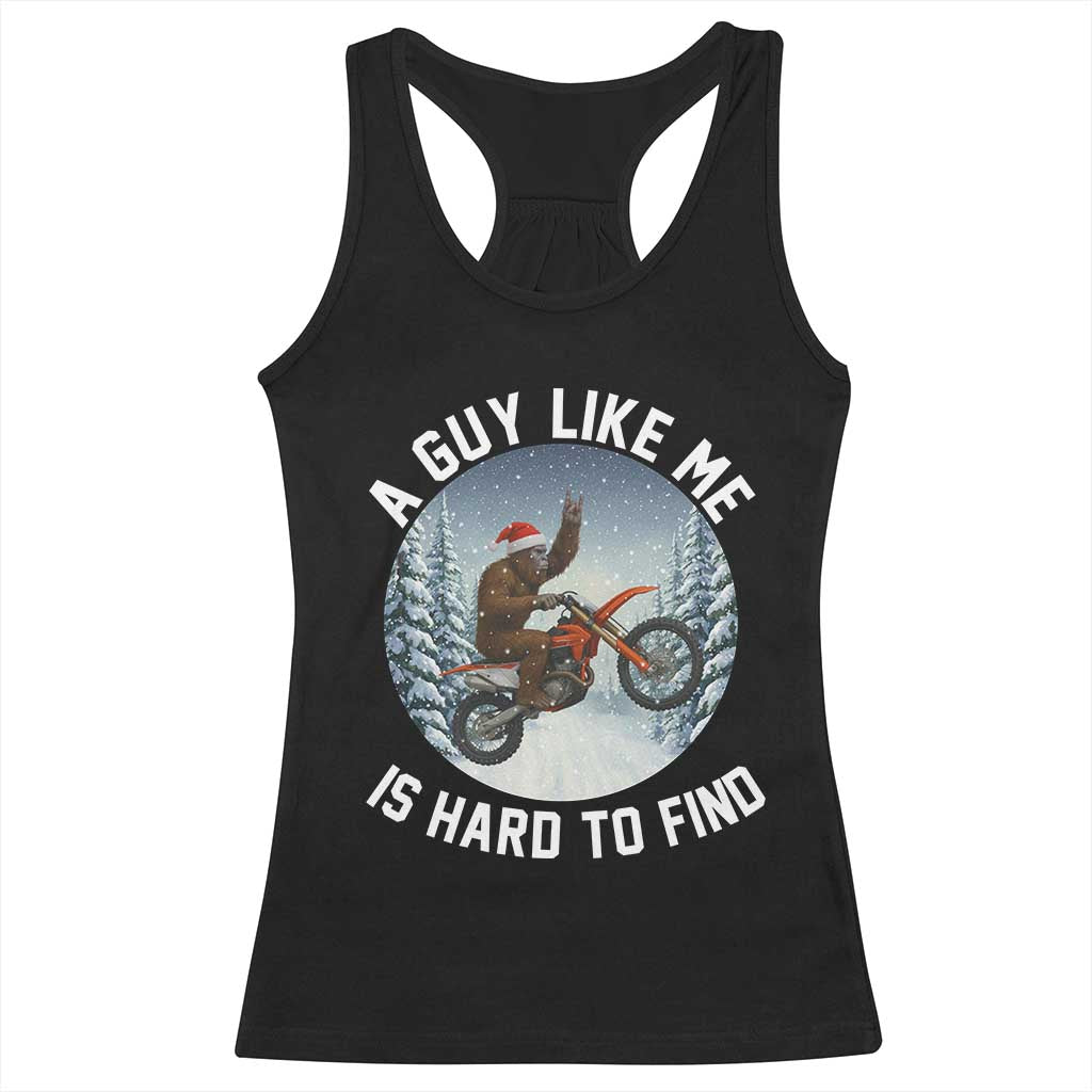 Funny Bigfoot Motorcycle Christmas Racerback Tank Top Sasquatch Rock On Hand Xmas TS14 Black Print Your Wear