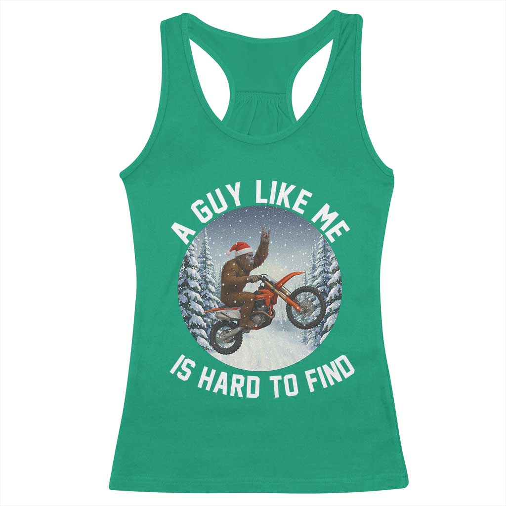 Funny Bigfoot Motorcycle Christmas Racerback Tank Top Sasquatch Rock On Hand Xmas TS14 Irish Green Print Your Wear