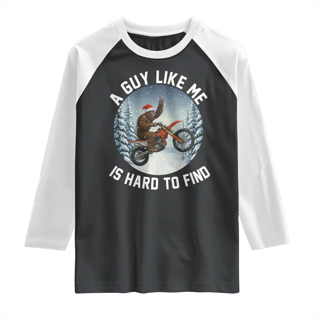 Funny Bigfoot Motorcycle Christmas Raglan Shirt Sasquatch Rock On Hand Xmas TS14 Black White Print Your Wear