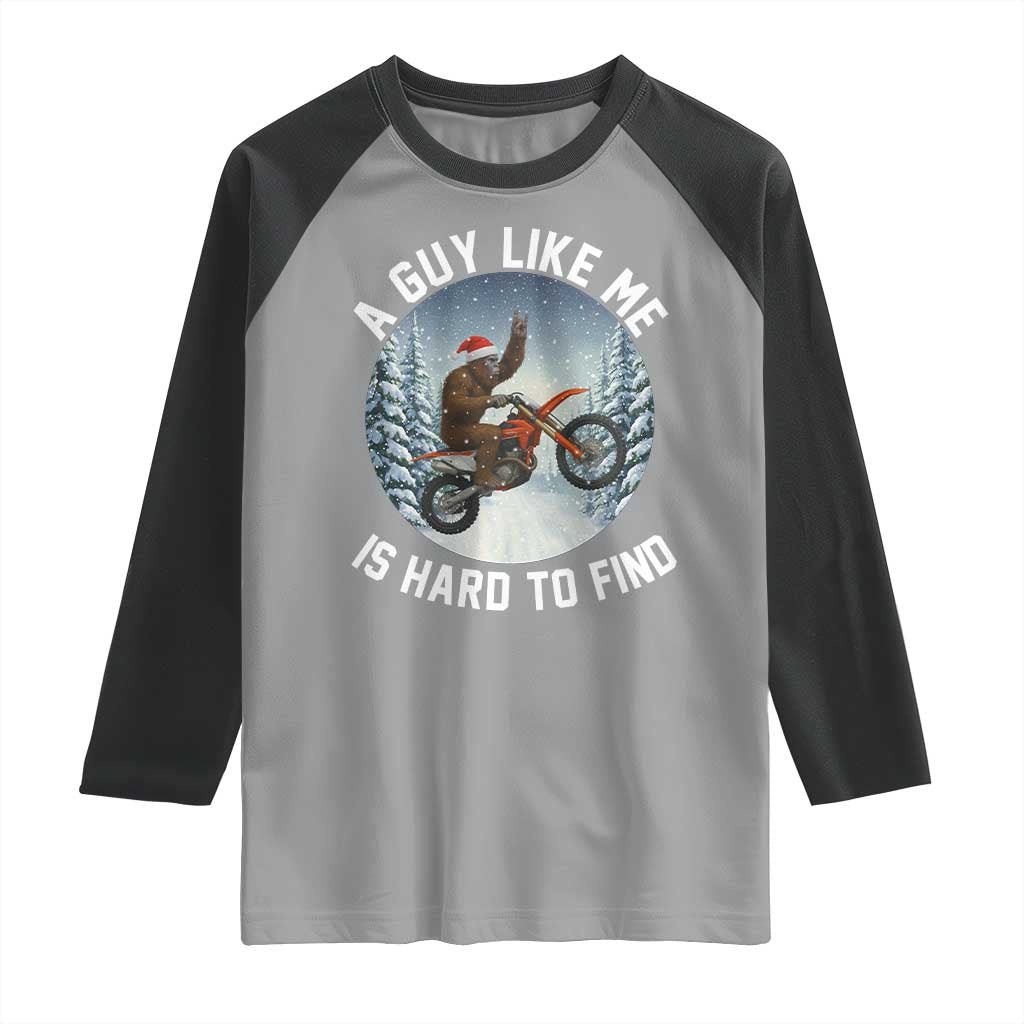 Funny Bigfoot Motorcycle Christmas Raglan Shirt Sasquatch Rock On Hand Xmas TS14 Sport Gray Black Print Your Wear