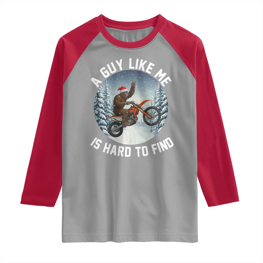 Funny Bigfoot Motorcycle Christmas Raglan Shirt Sasquatch Rock On Hand Xmas TS14 Sport Gray Red Print Your Wear