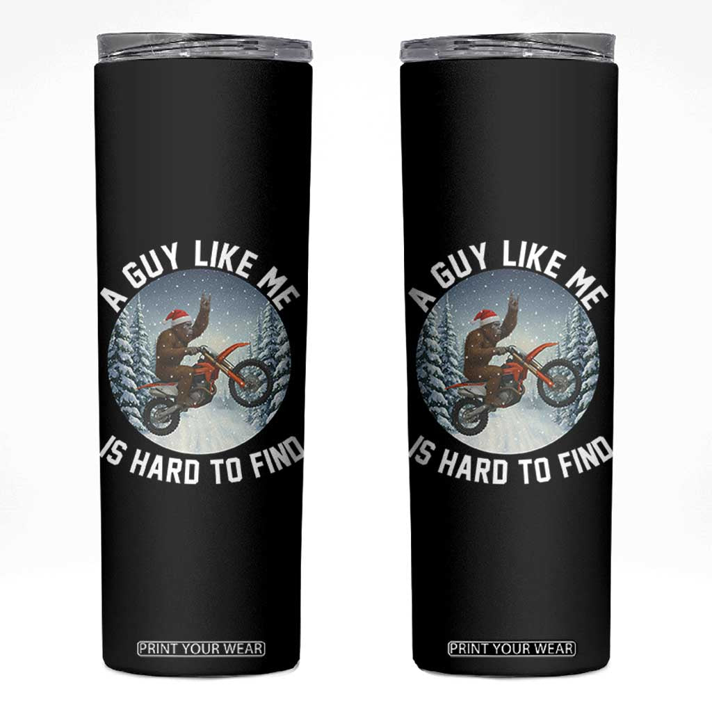 Funny Bigfoot Motorcycle Christmas Skinny Tumbler Sasquatch Rock On Hand Xmas TS14 Black Print Your Wear