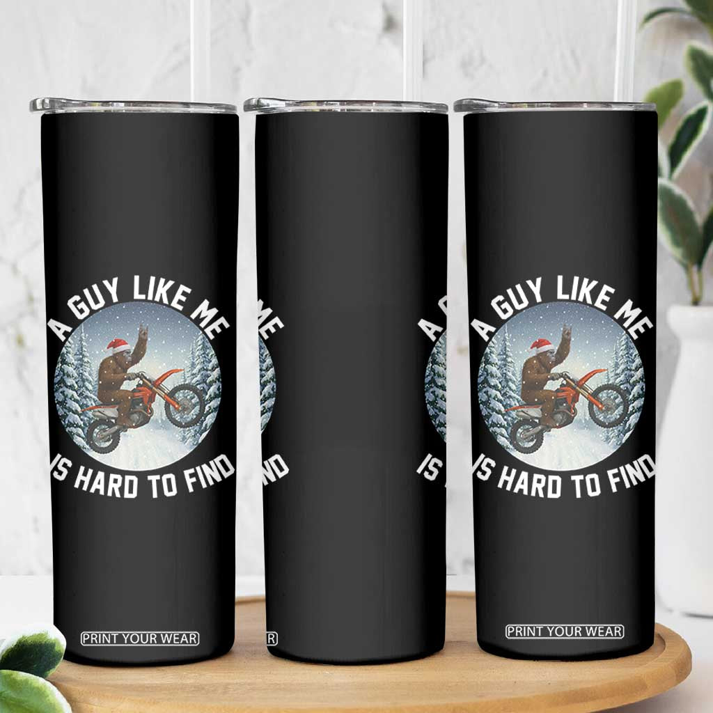 Funny Bigfoot Motorcycle Christmas Skinny Tumbler Sasquatch Rock On Hand Xmas TS14 Print Your Wear