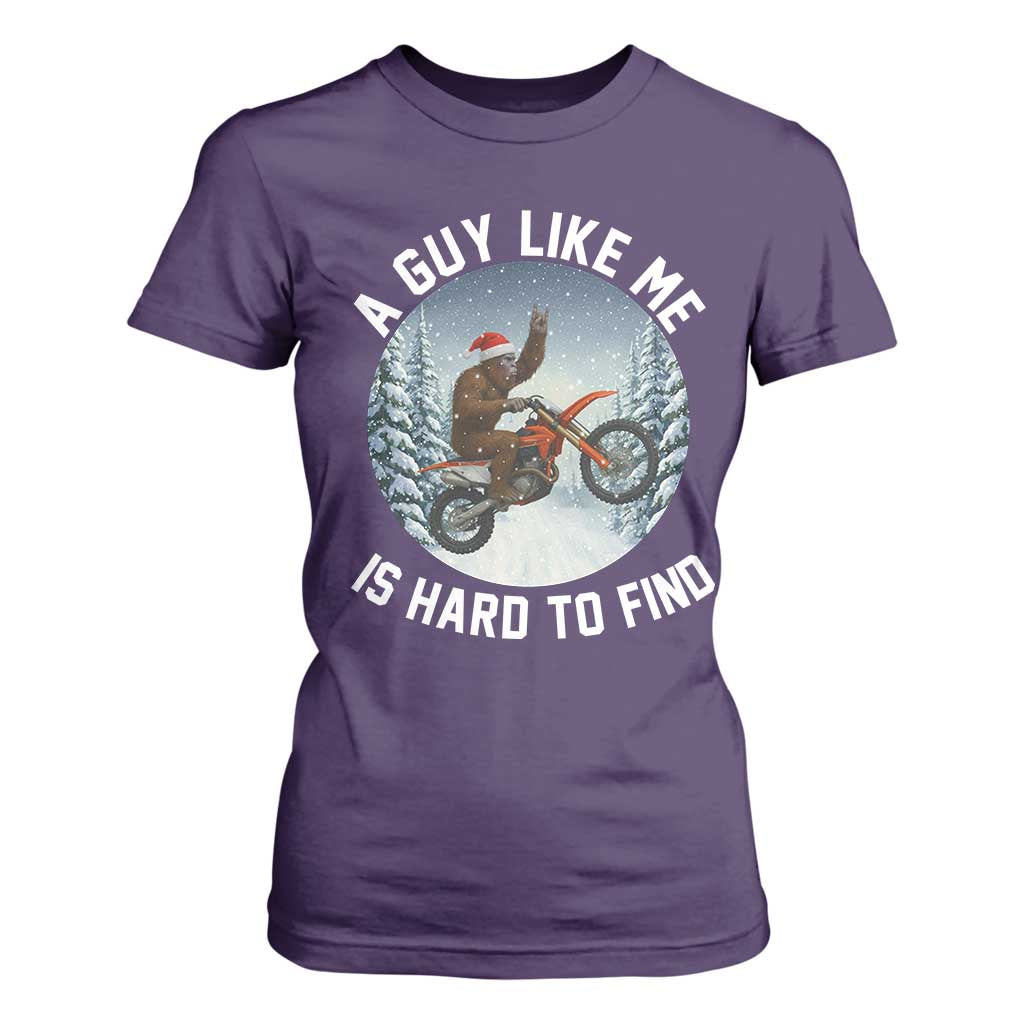 Funny Bigfoot Motorcycle Christmas T Shirt For Women Sasquatch Rock On Hand Xmas TS14 Purple Print Your Wear