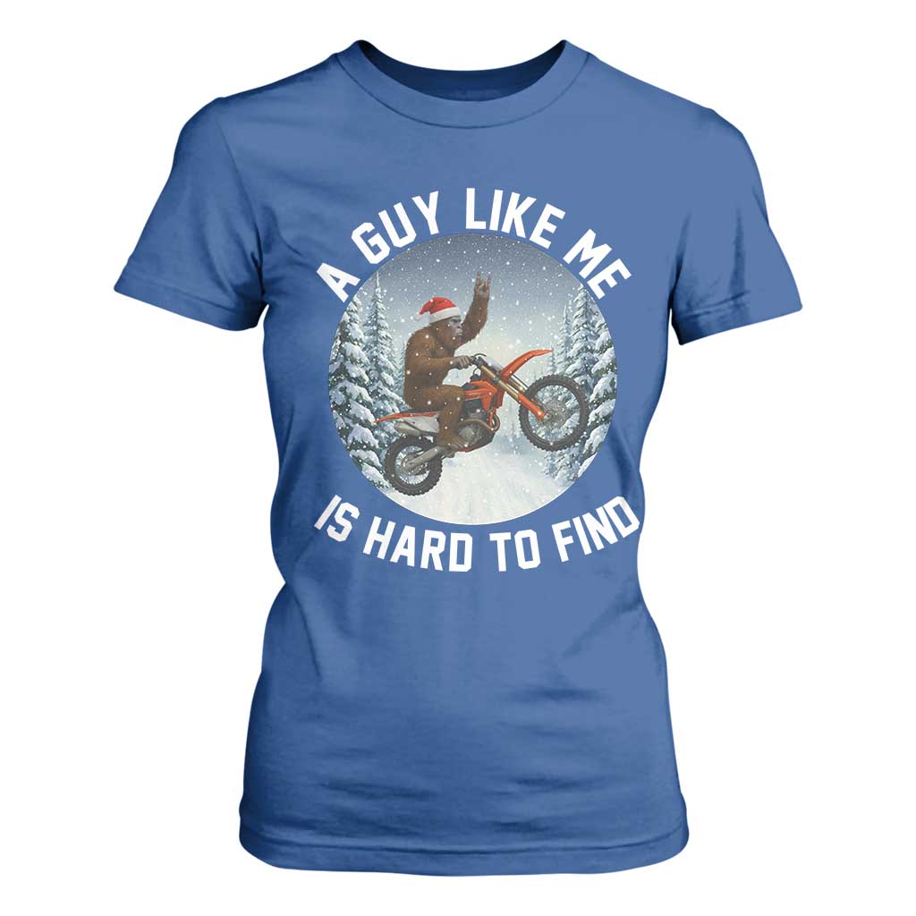 Funny Bigfoot Motorcycle Christmas T Shirt For Women Sasquatch Rock On Hand Xmas TS14 Royal Blue Print Your Wear