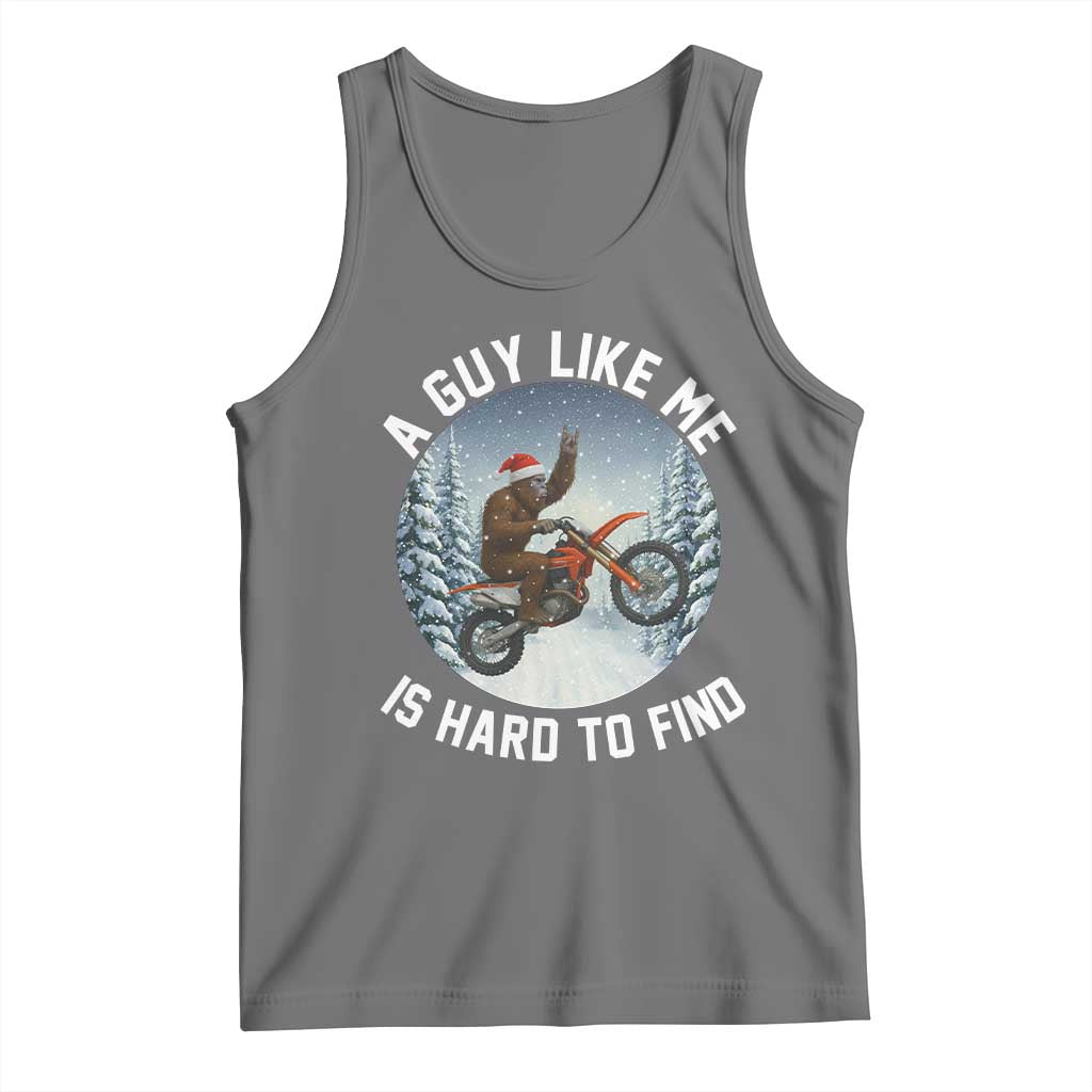 Funny Bigfoot Motorcycle Christmas Tank Top Sasquatch Rock On Hand Xmas TS14 Black Heather Print Your Wear