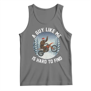 Funny Bigfoot Motorcycle Christmas Tank Top Sasquatch Rock On Hand Xmas TS14 Black Heather Print Your Wear