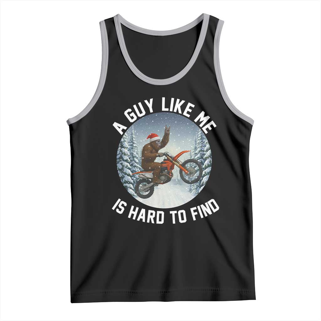 Funny Bigfoot Motorcycle Christmas Tank Top Sasquatch Rock On Hand Xmas TS14 Black Athletic Heather Print Your Wear