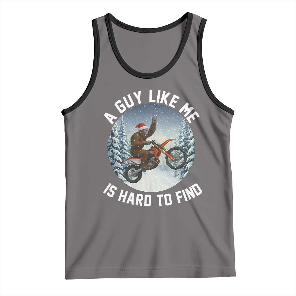 Funny Bigfoot Motorcycle Christmas Tank Top Sasquatch Rock On Hand Xmas TS14 Deep Heather Black Print Your Wear