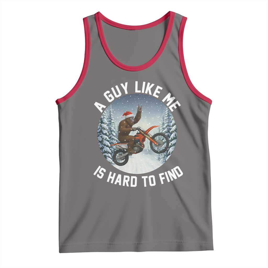 Funny Bigfoot Motorcycle Christmas Tank Top Sasquatch Rock On Hand Xmas TS14 Deep Heather Red Print Your Wear