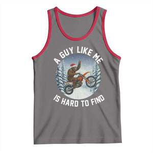 Funny Bigfoot Motorcycle Christmas Tank Top Sasquatch Rock On Hand Xmas TS14 Deep Heather Red Print Your Wear
